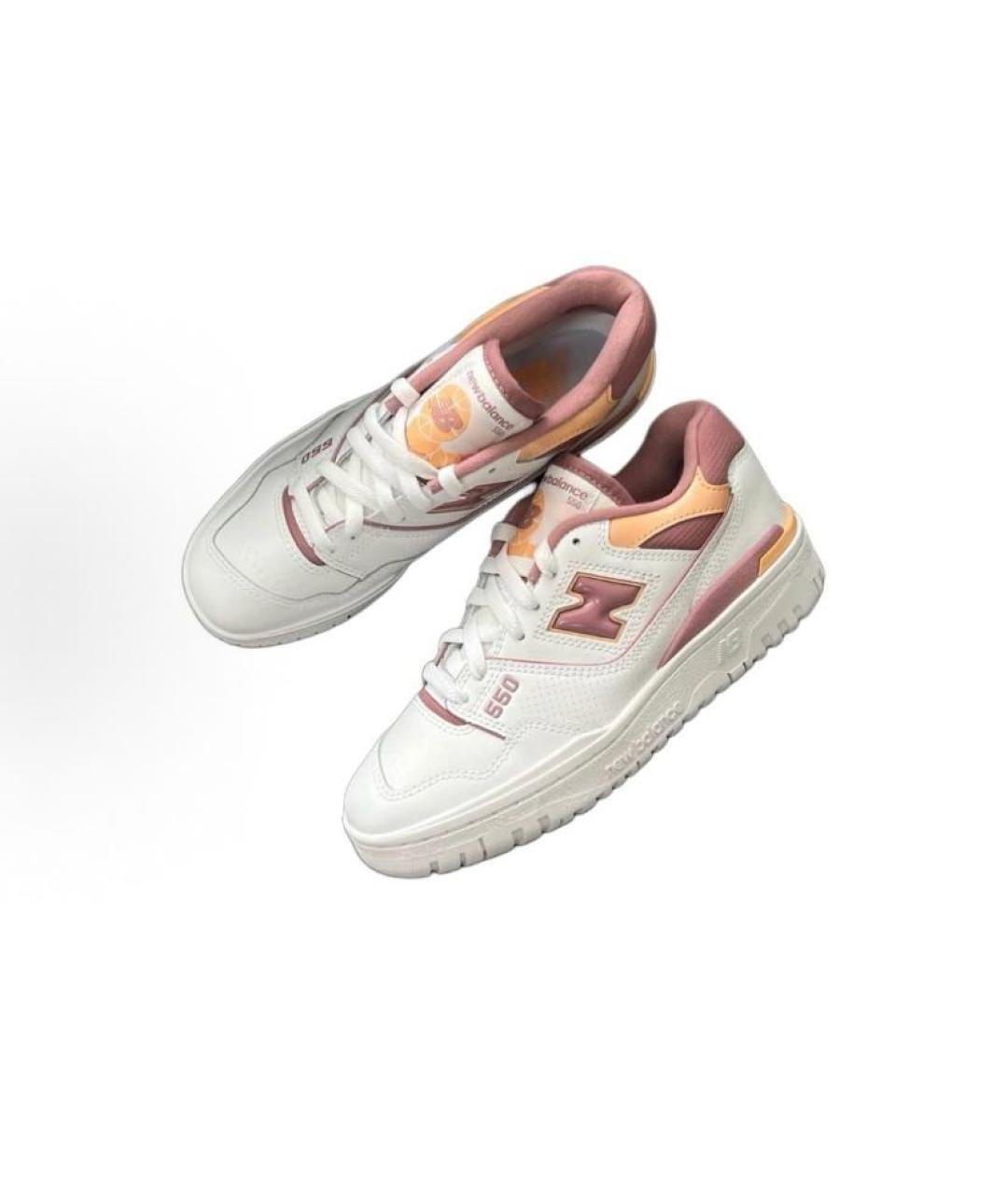 NEW BALANCE Белые кожаные низкие кроссовки / кеды, фото 5