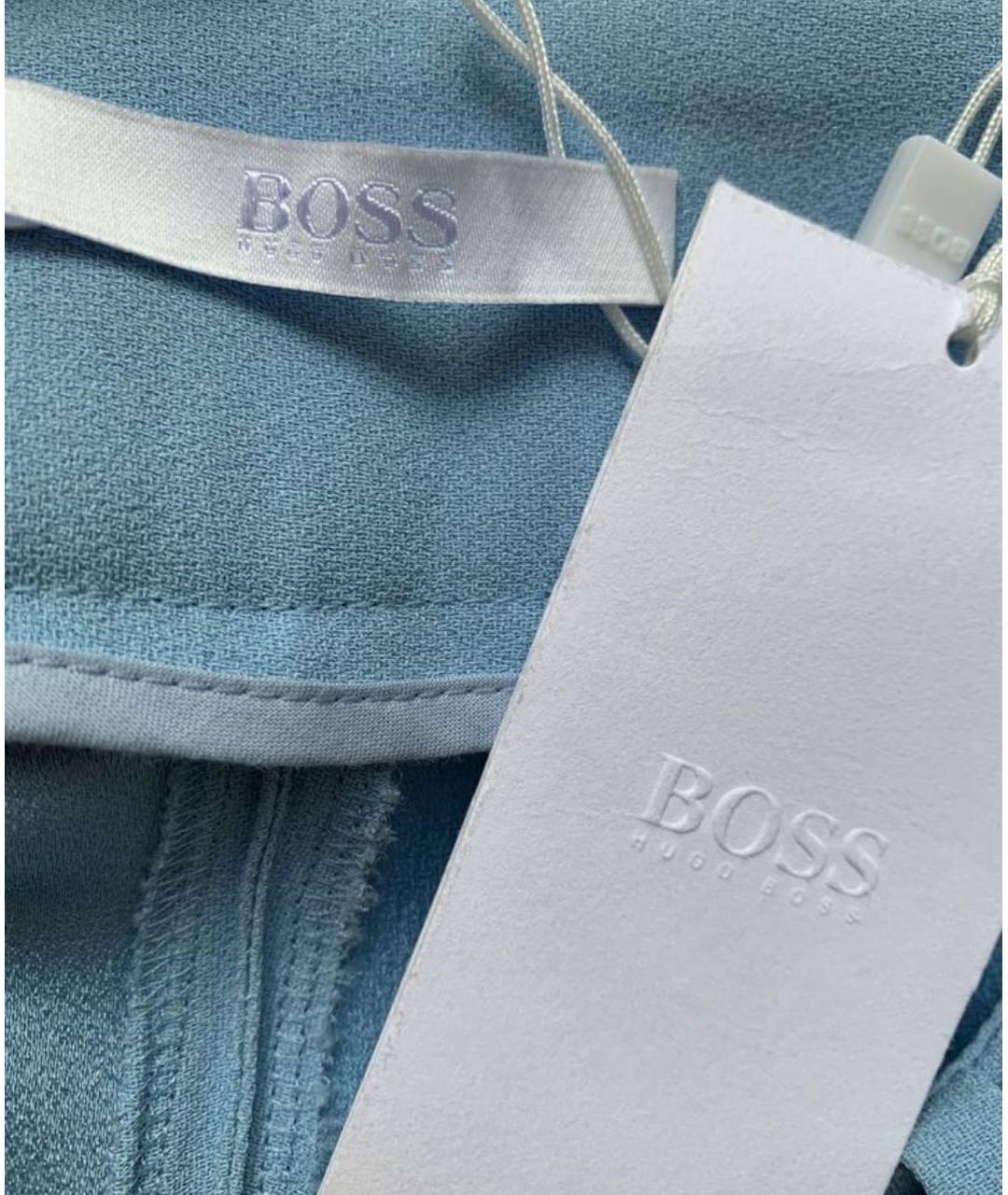 HUGO BOSS Голубые ацетатные брюки широкие, фото 4