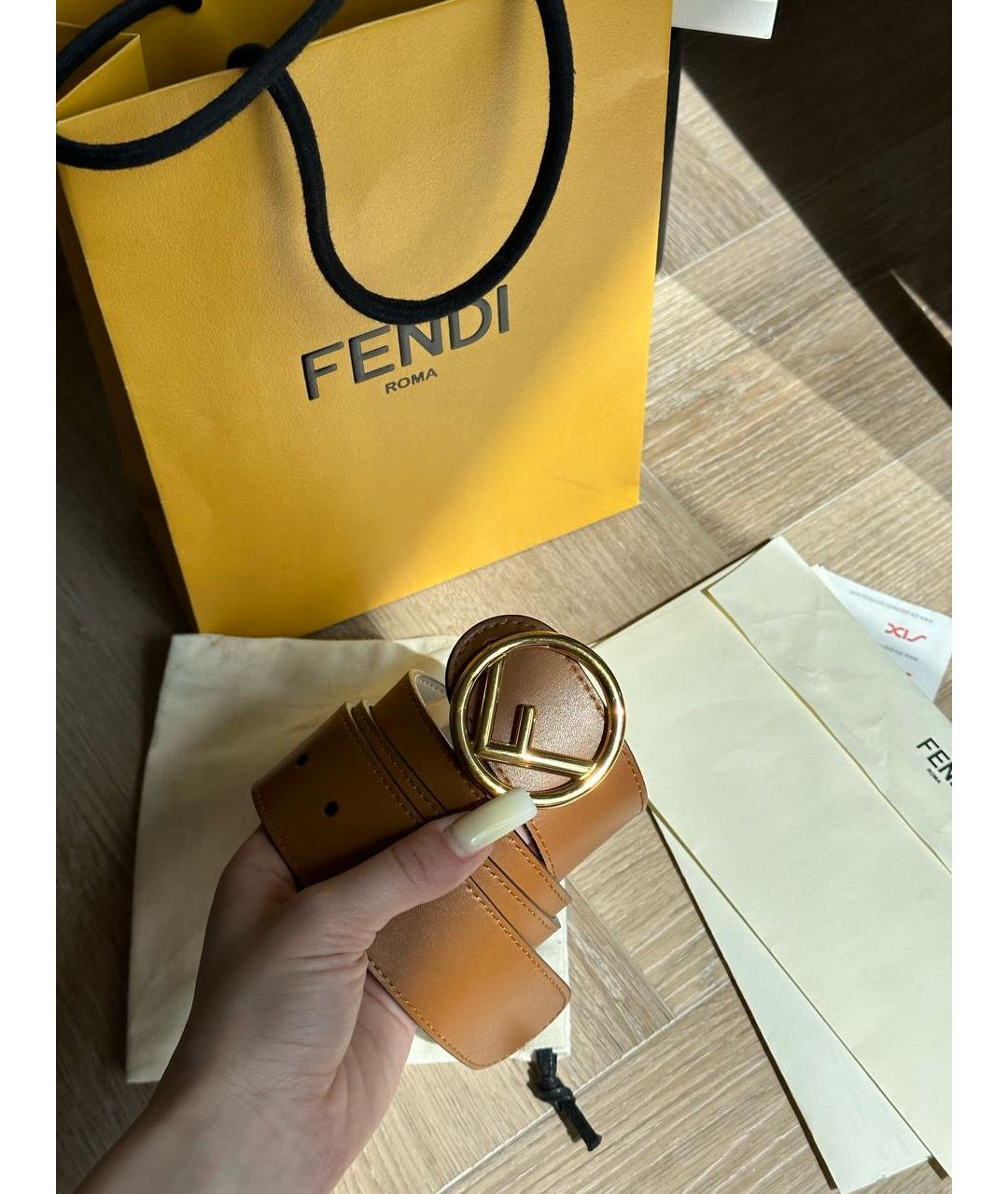 FENDI Белый кожаный ремень, фото 5