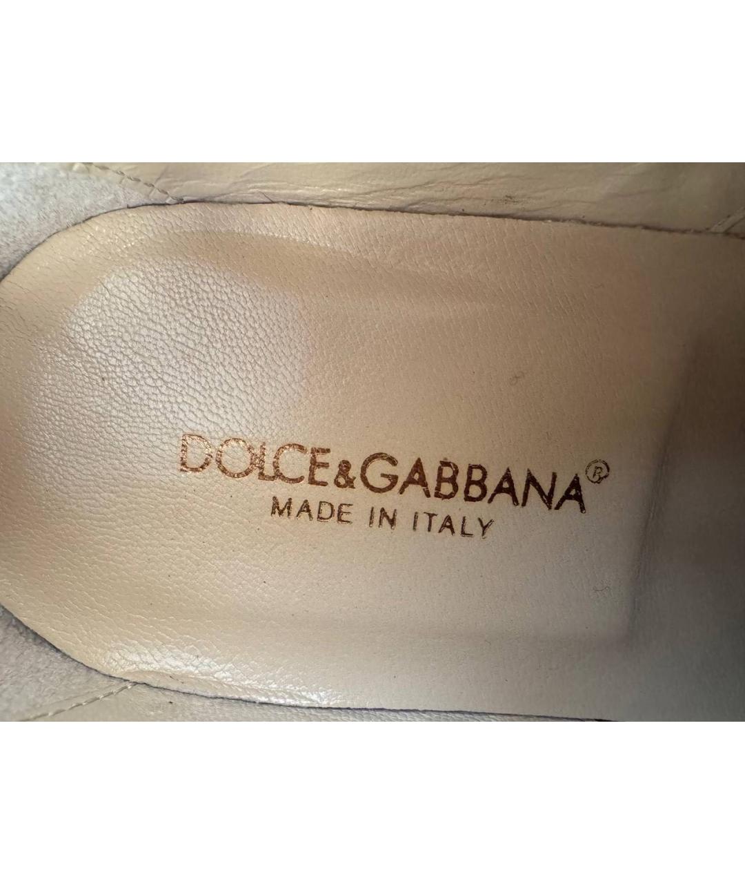 DOLCE&GABBANA Бордовые кожаные туфли, фото 5