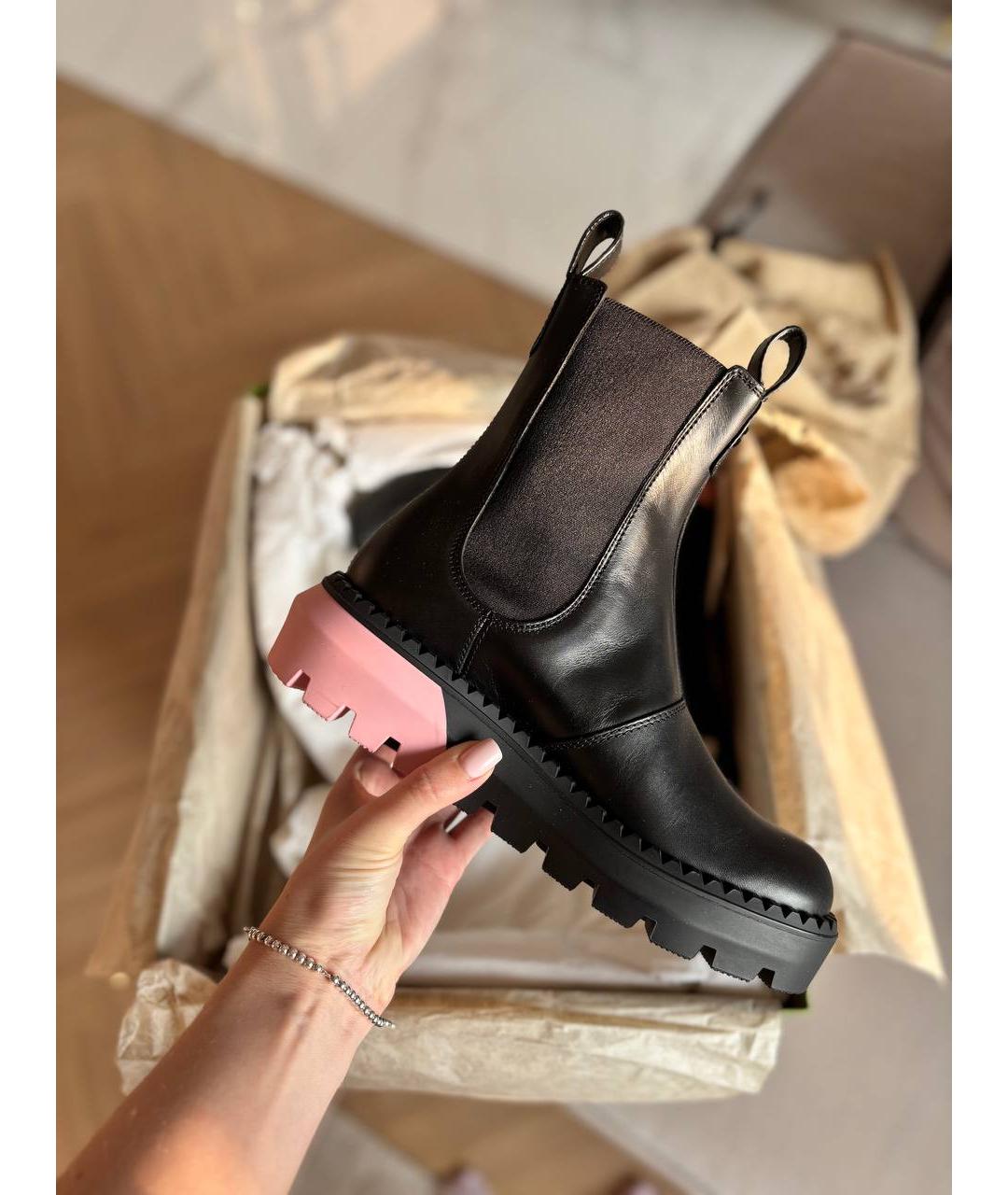 GUCCI Черные кожаные ботинки, фото 2