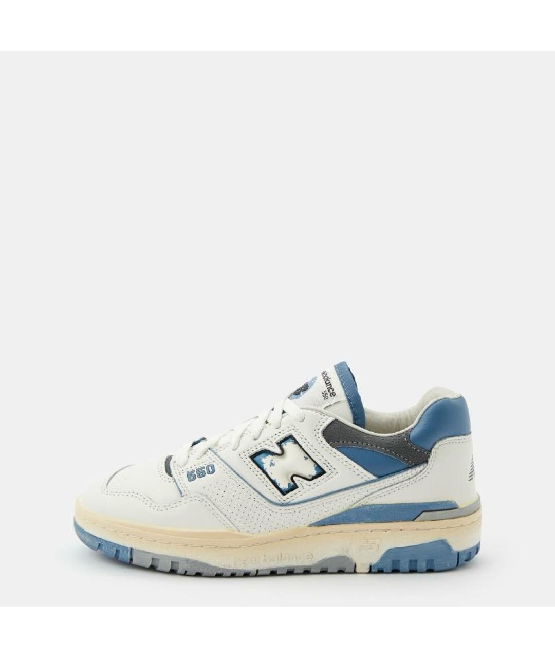 NEW BALANCE Белые кожаные низкие кроссовки / кеды, фото 2