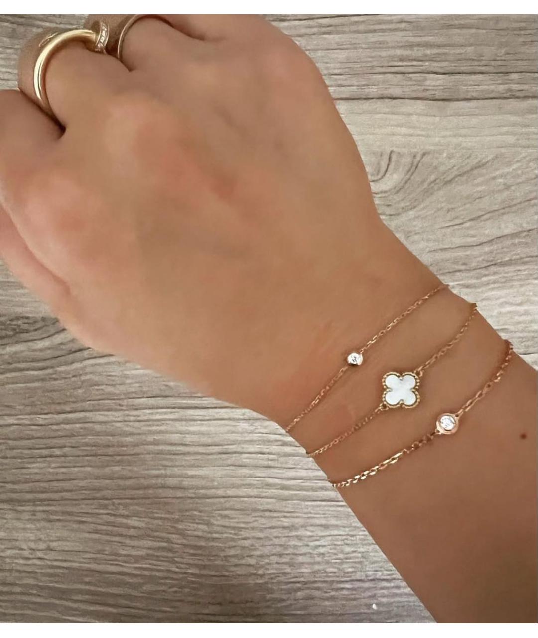 VAN CLEEF & ARPELS Белый браслет из желтого золота, фото 7