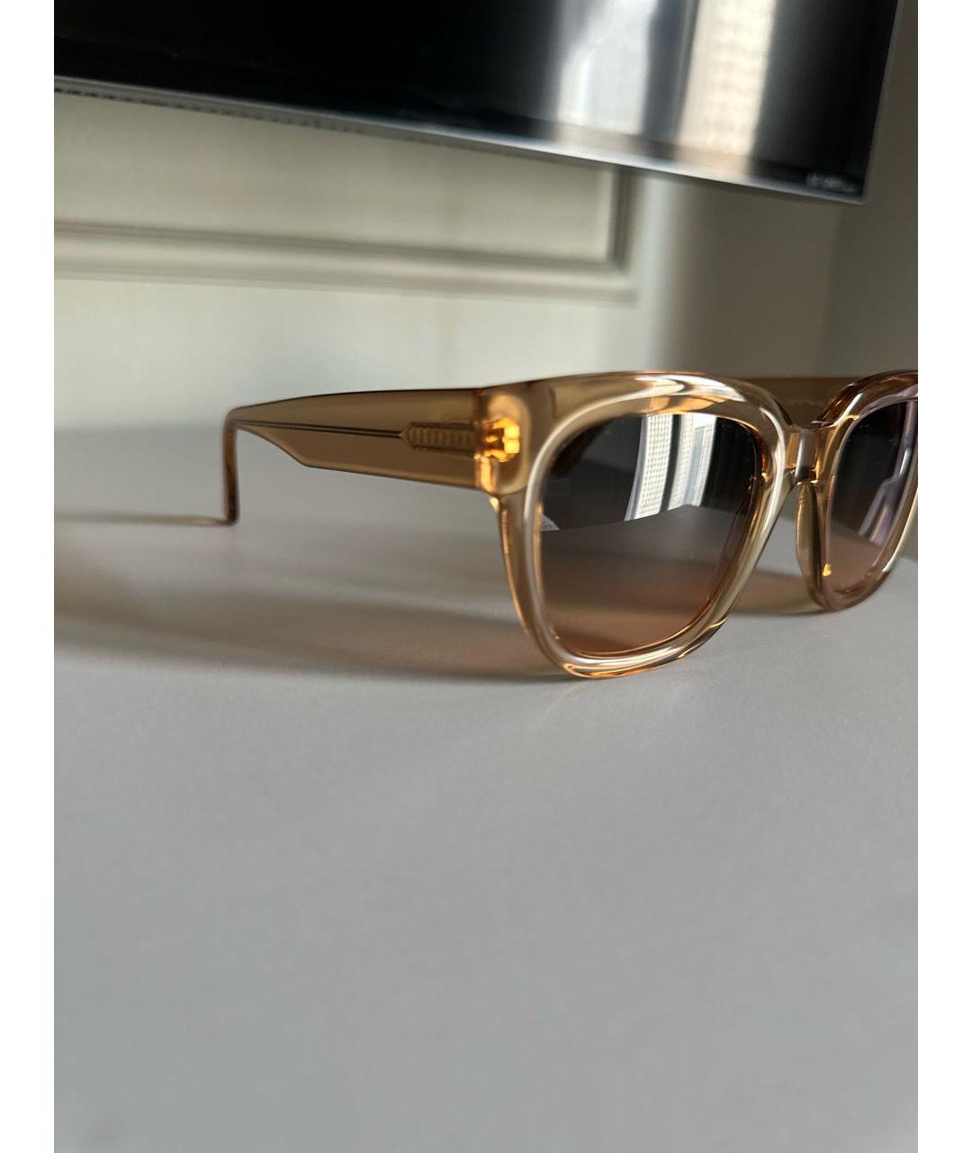 ANDY WOLF EYEWEAR Бежевые пластиковые солнцезащитные очки, фото 3