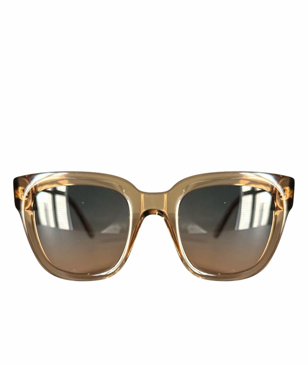 ANDY WOLF EYEWEAR Бежевые пластиковые солнцезащитные очки, фото 1