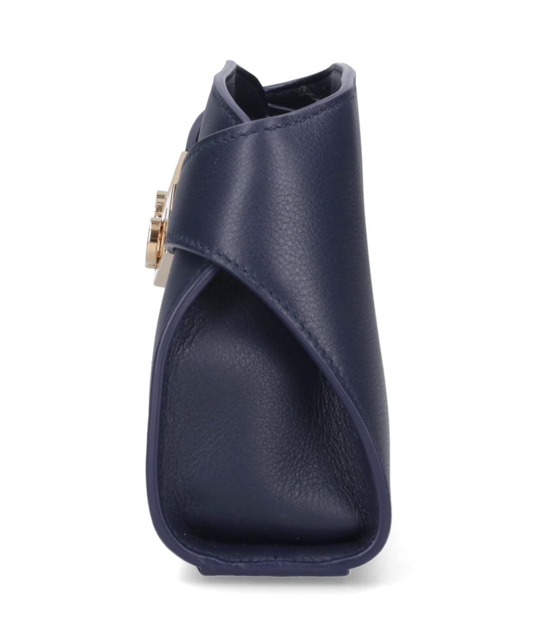 FERRAGAMO Темно-синяя кожаная сумка через плечо, фото 5
