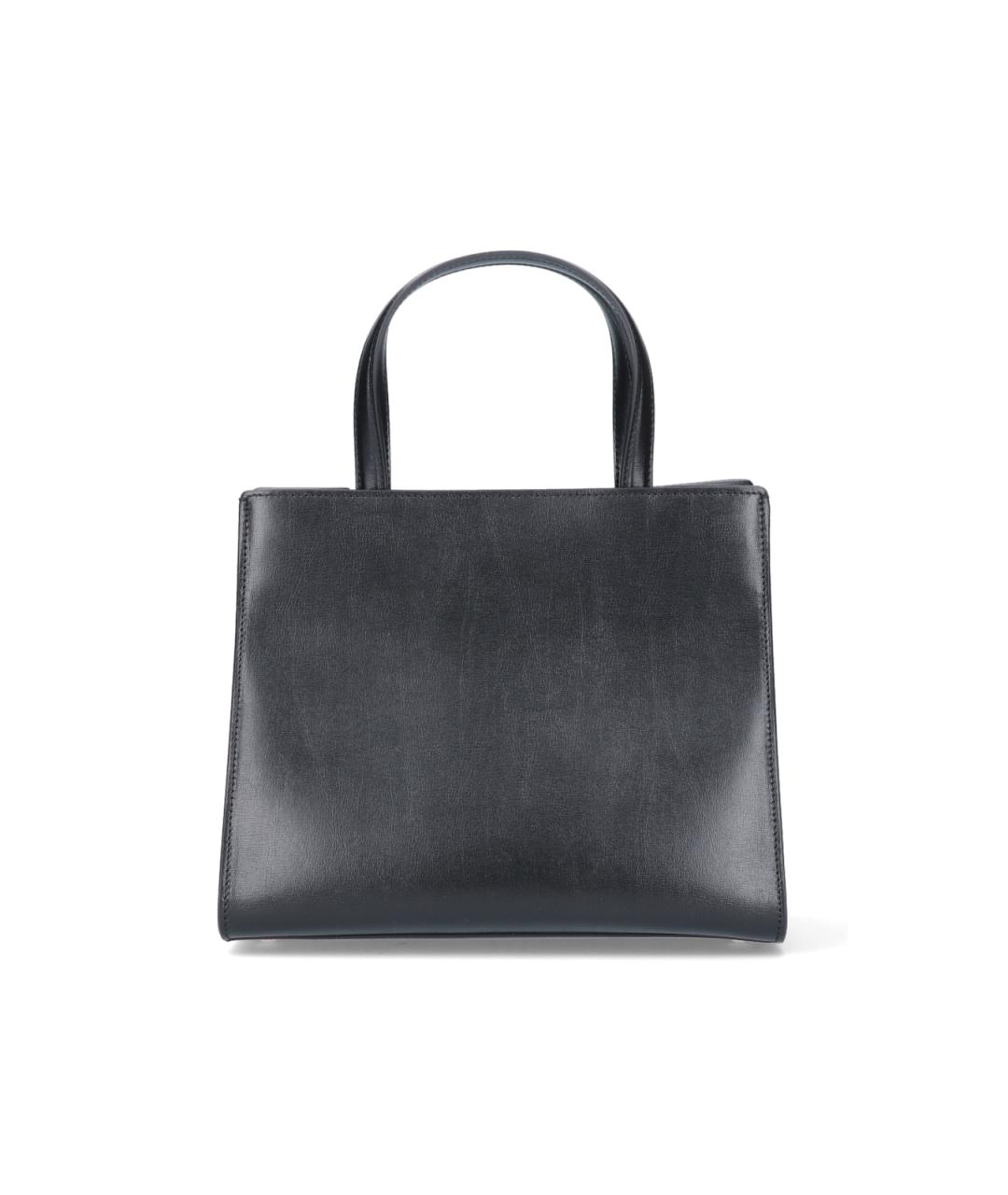 FERRAGAMO Черная кожаная сумка тоут, фото 3