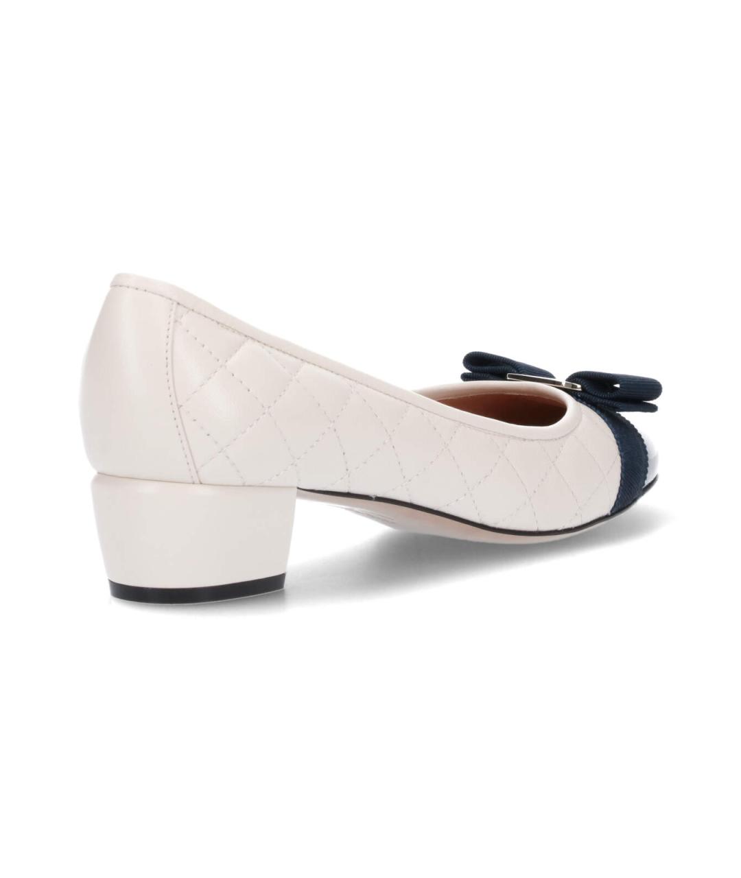 FERRAGAMO Белые кожаные туфли, фото 4