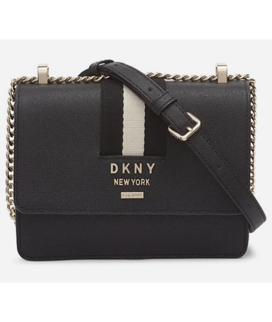 DKNY Черная кожаная сумка через плечо, фото 5
