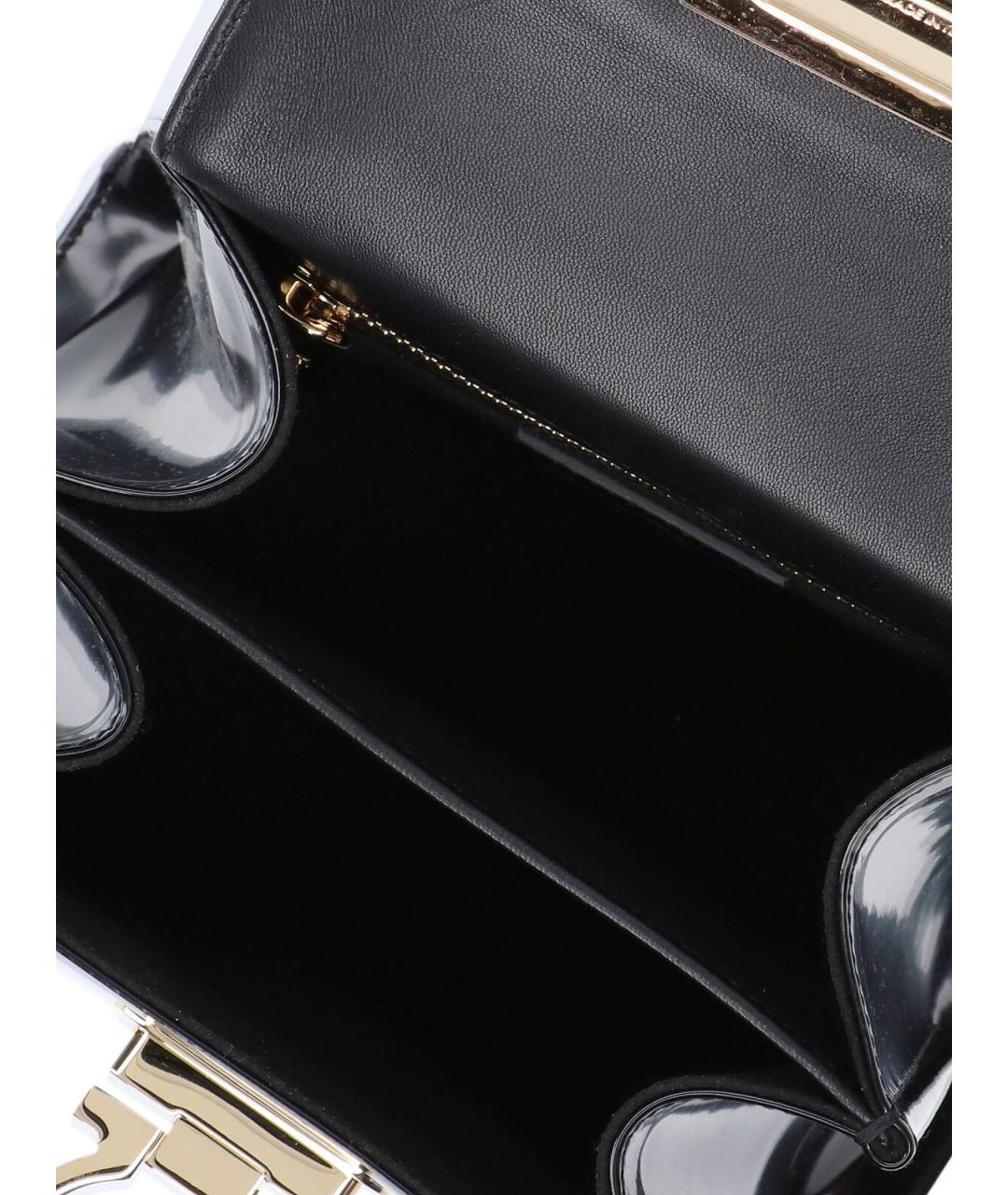 FERRAGAMO Черная кожаная сумка с короткими ручками, фото 4