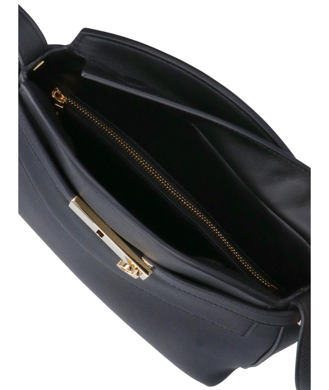 FERRAGAMO Черная кожаная сумка через плечо, фото 4