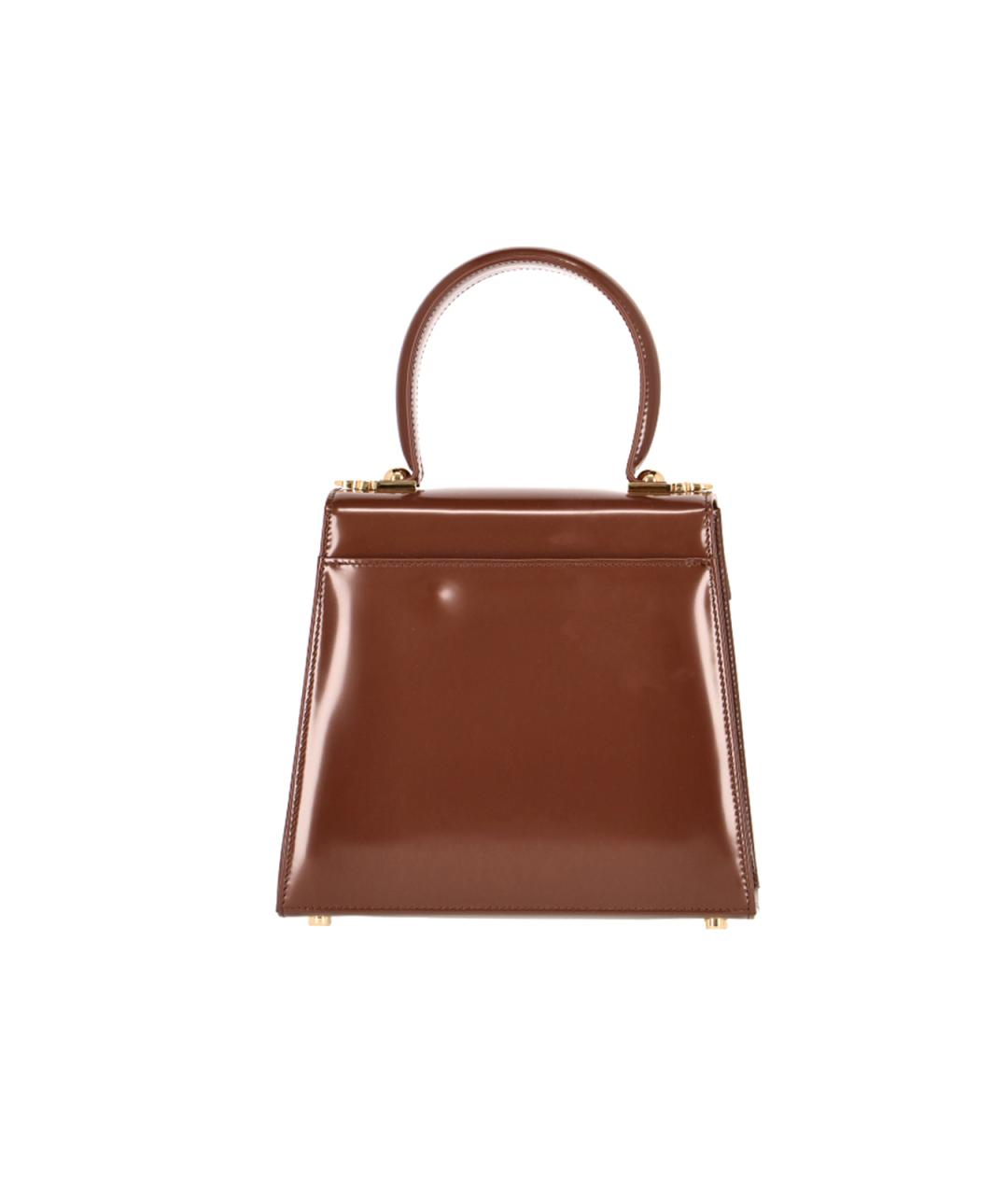 FERRAGAMO Коричневая кожаная сумка с короткими ручками, фото 3