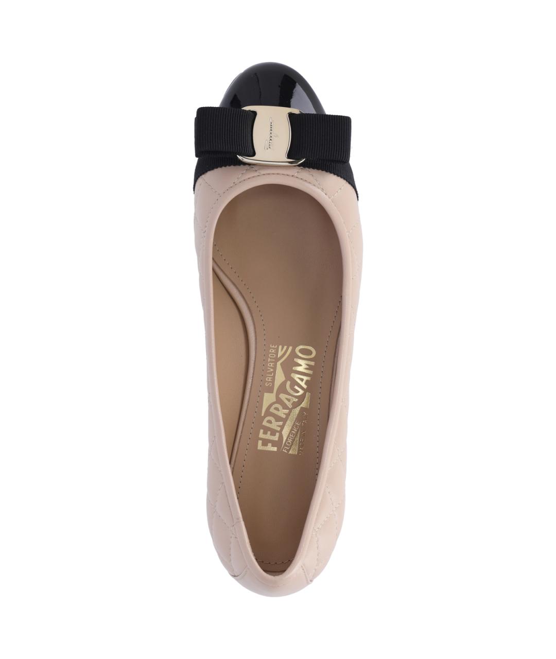 FERRAGAMO Бежевые кожаные туфли, фото 5
