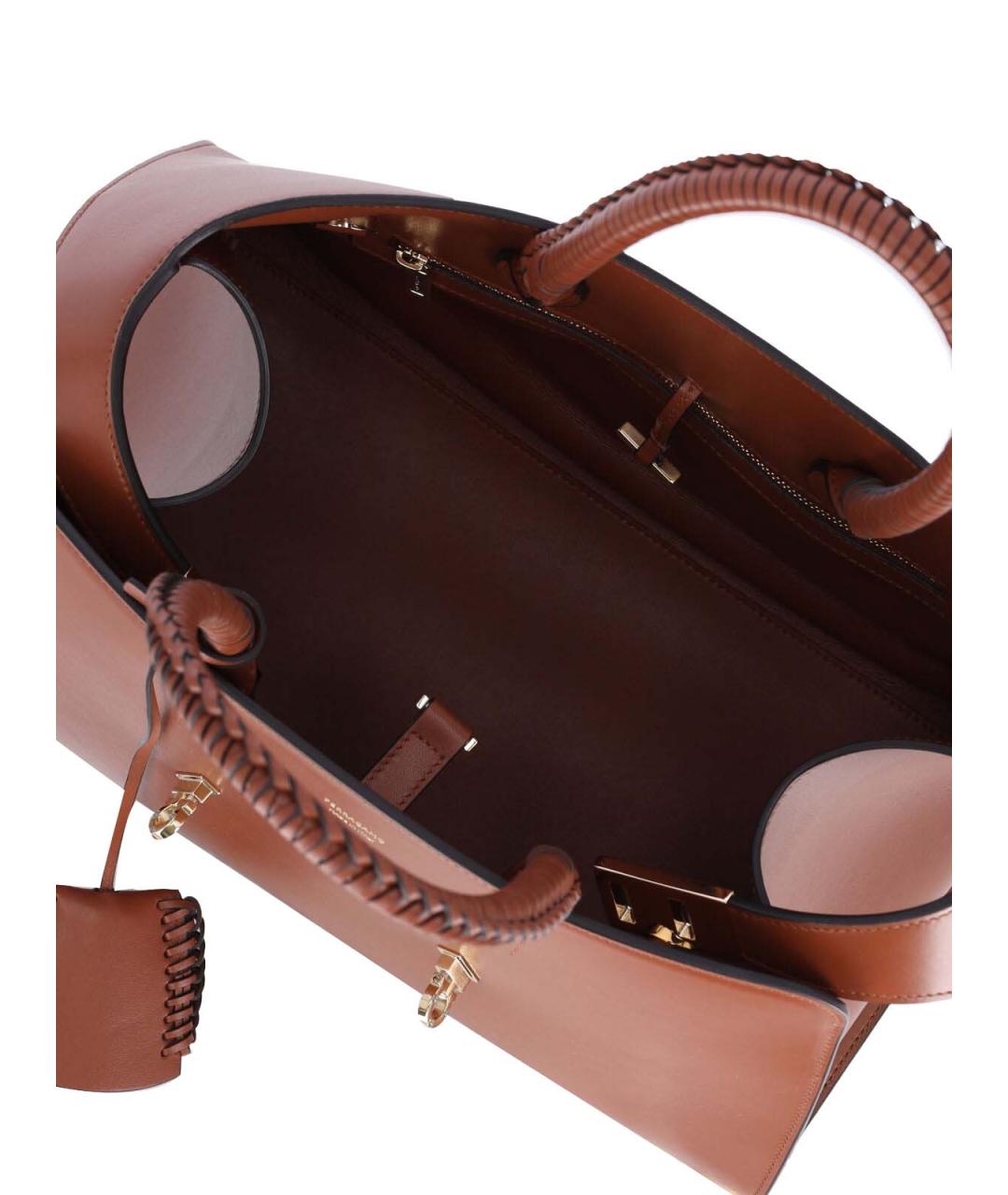 FERRAGAMO Коричневая кожаная сумка с короткими ручками, фото 4