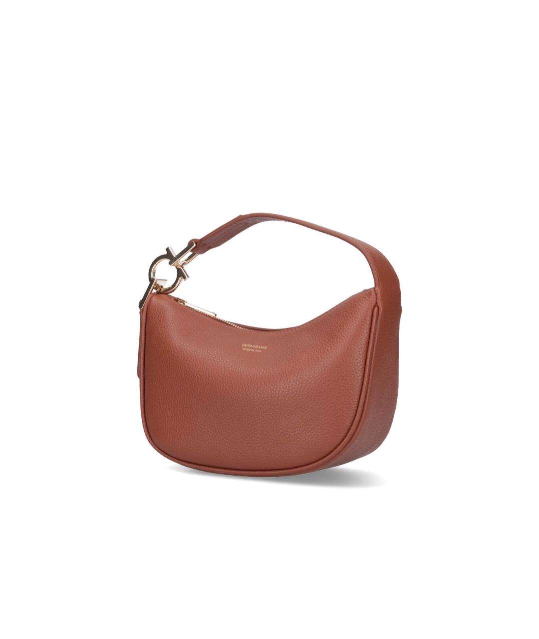 FERRAGAMO Коричневая кожаная сумка через плечо, фото 2