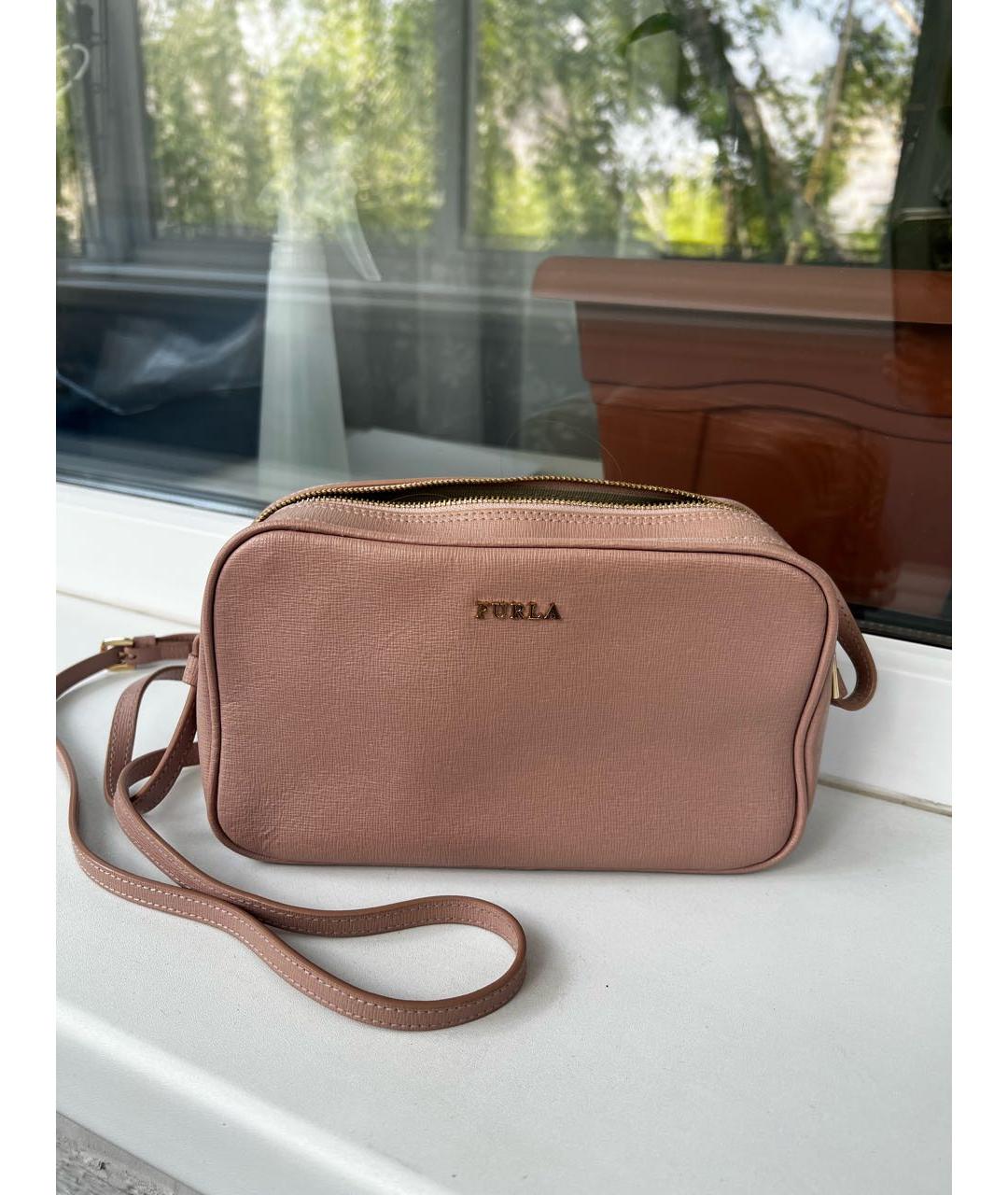 FURLA Розовая кожаная сумка через плечо, фото 4
