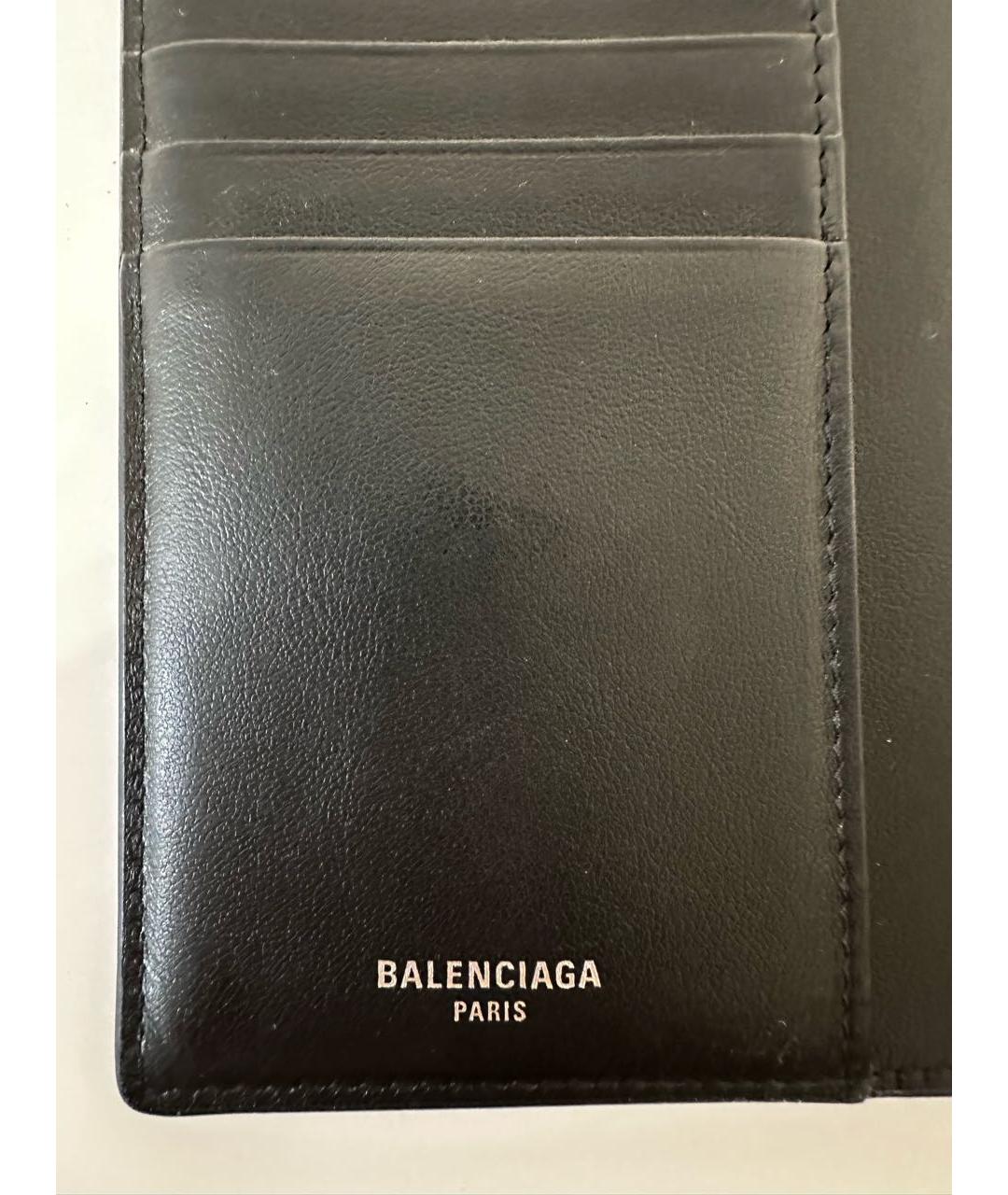 BALENCIAGA Черный кожаный кошелек, фото 4