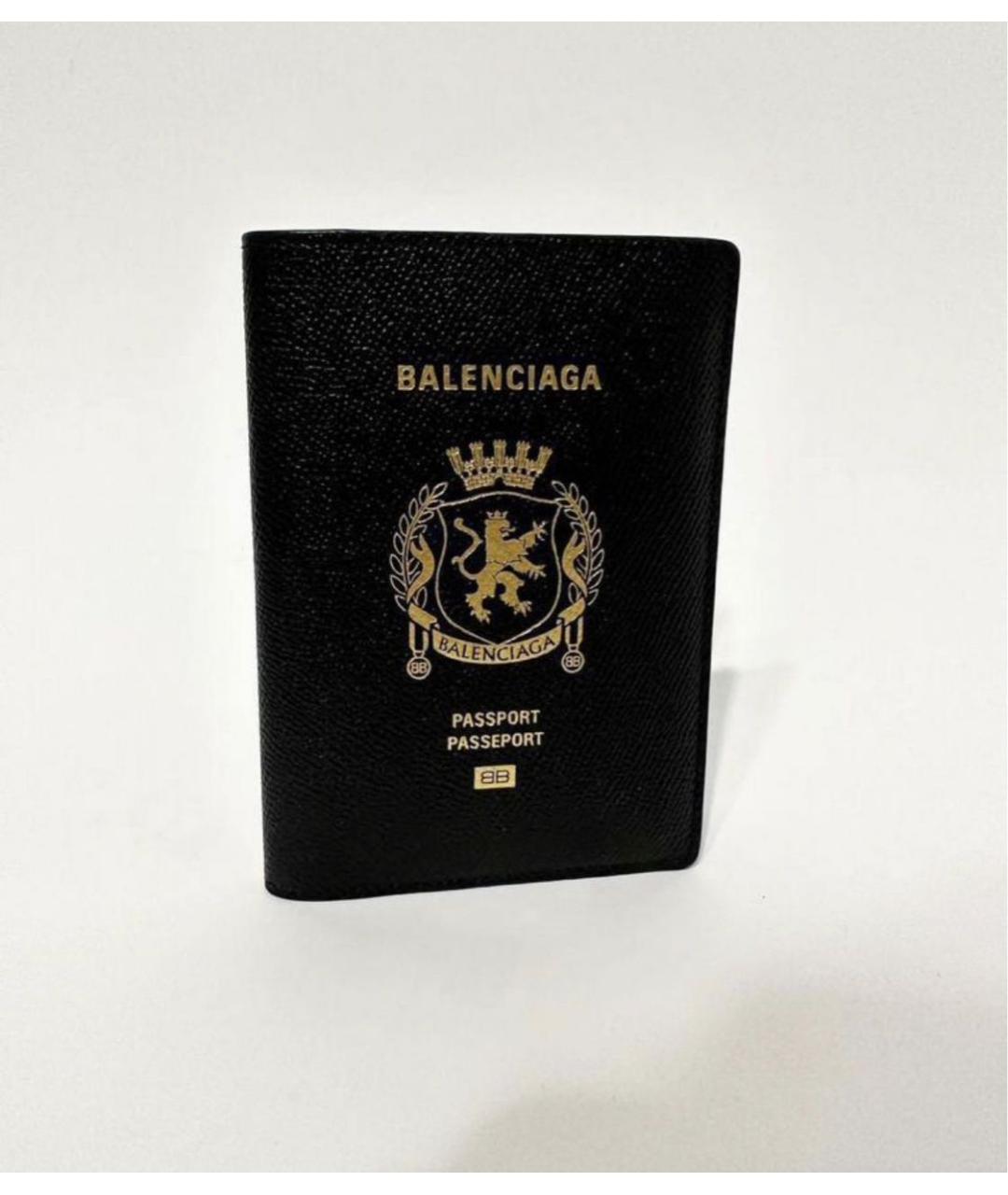 BALENCIAGA Черный кожаный кошелек, фото 5