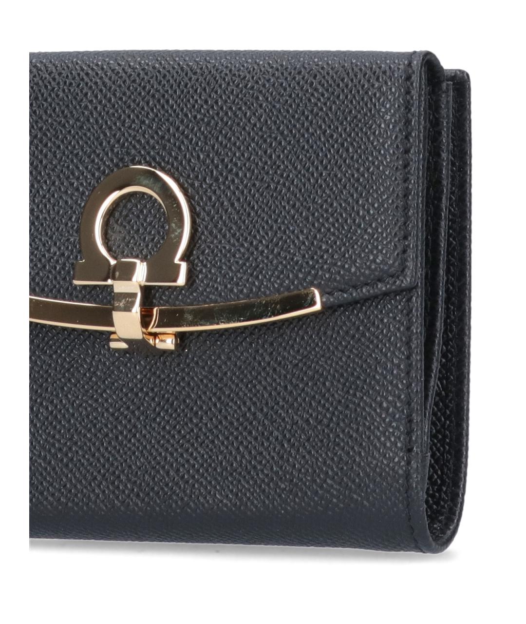 FERRAGAMO Черный кожаный кошелек, фото 5
