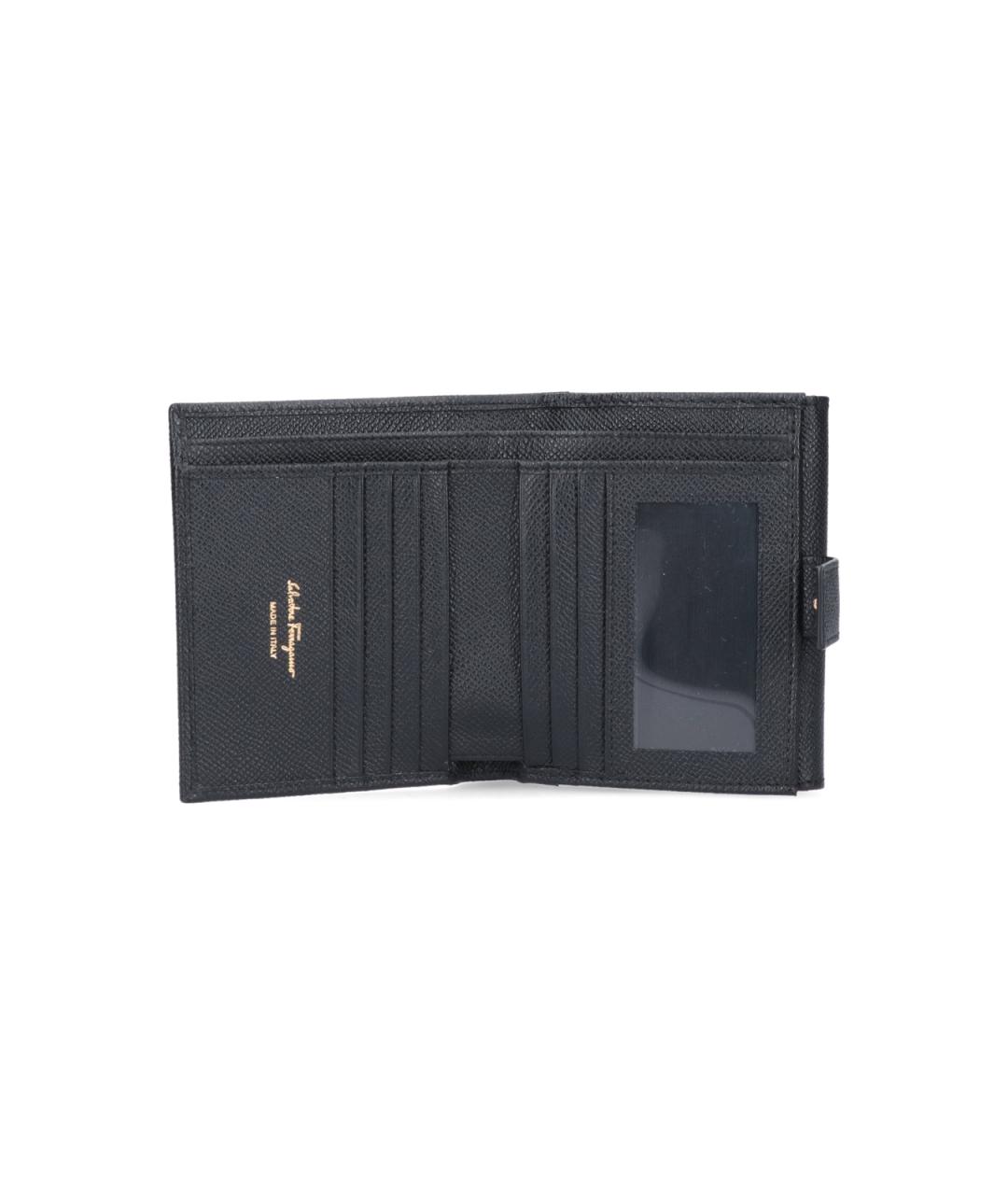 FERRAGAMO Черный кожаный кошелек, фото 2