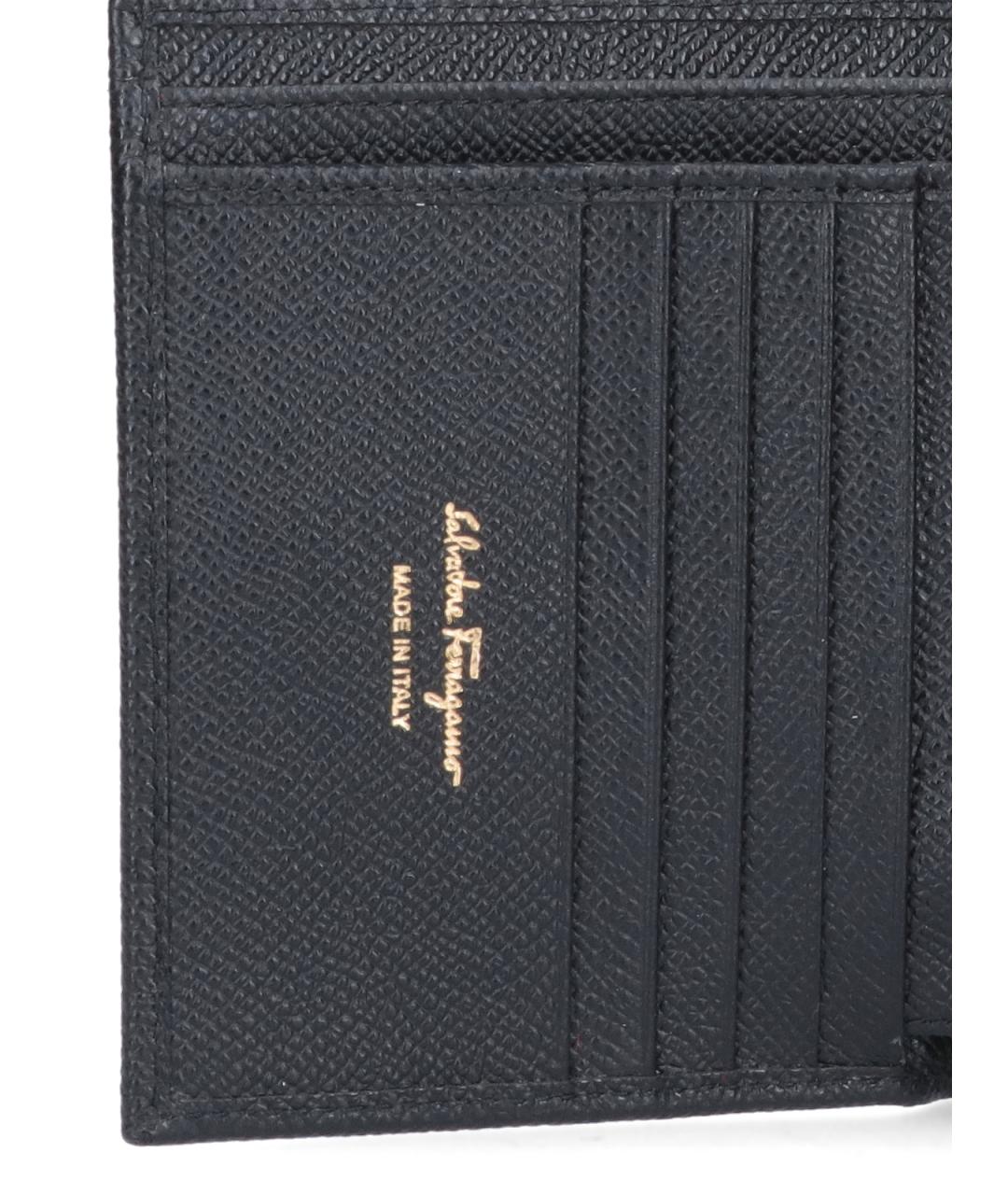 FERRAGAMO Черный кожаный кошелек, фото 4