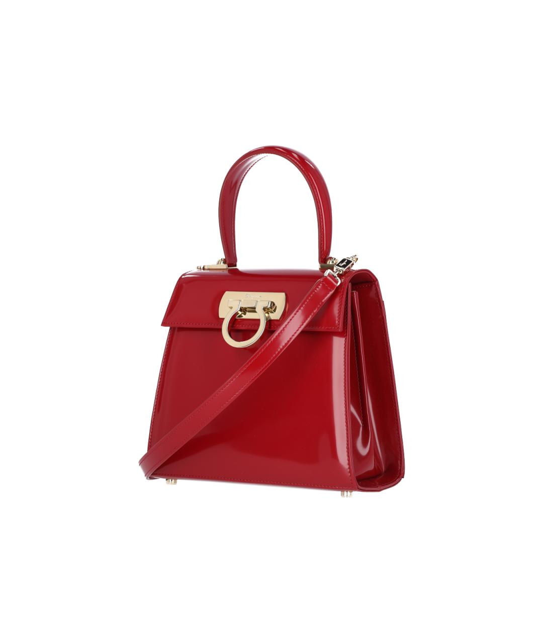 FERRAGAMO Красная кожаная сумка с короткими ручками, фото 2