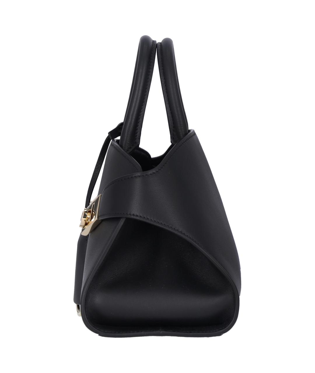 FERRAGAMO Черная кожаная сумка тоут, фото 5
