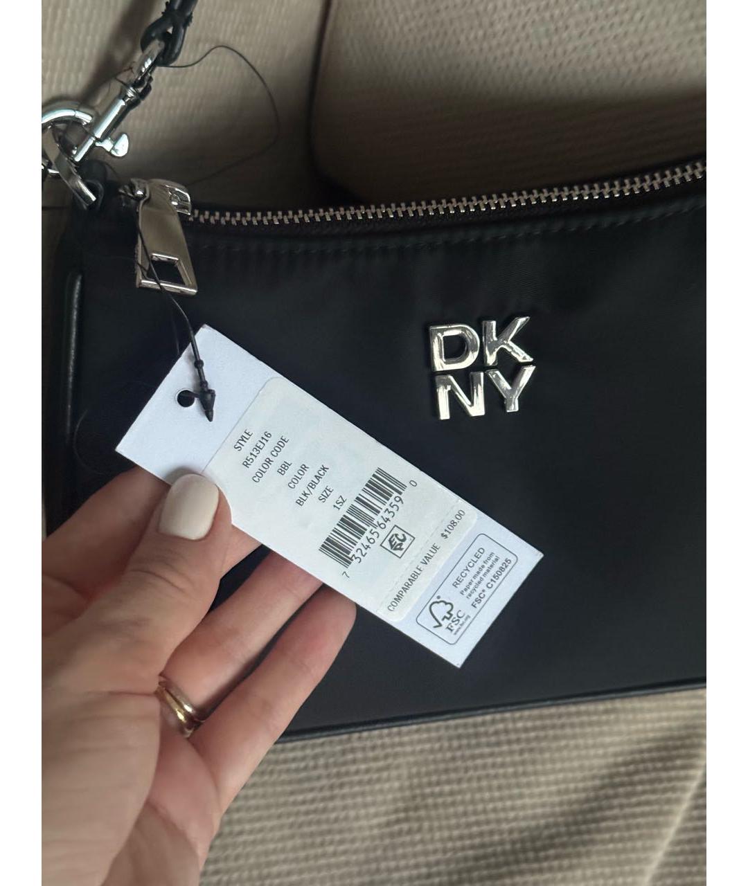 DKNY Черная тканевая сумка через плечо, фото 7