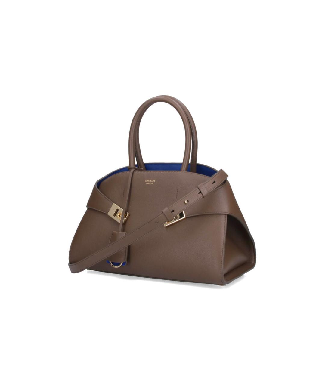 FERRAGAMO Коричневая кожаная сумка тоут, фото 2