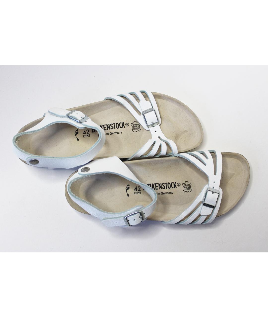 BIRKENSTOCK Белые кожаные босоножки, фото 2