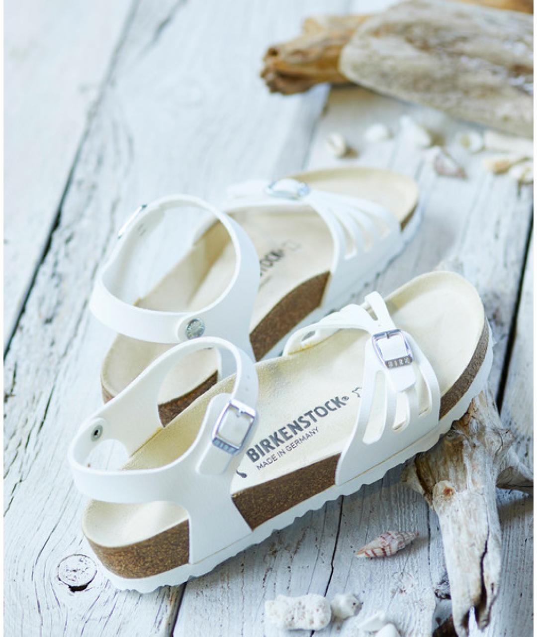 BIRKENSTOCK Белые кожаные босоножки, фото 6