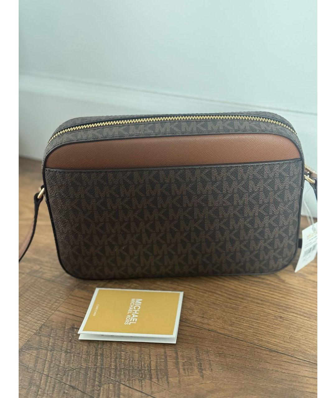 MICHAEL KORS Коричневая сумка через плечо из искусственной кожи, фото 6
