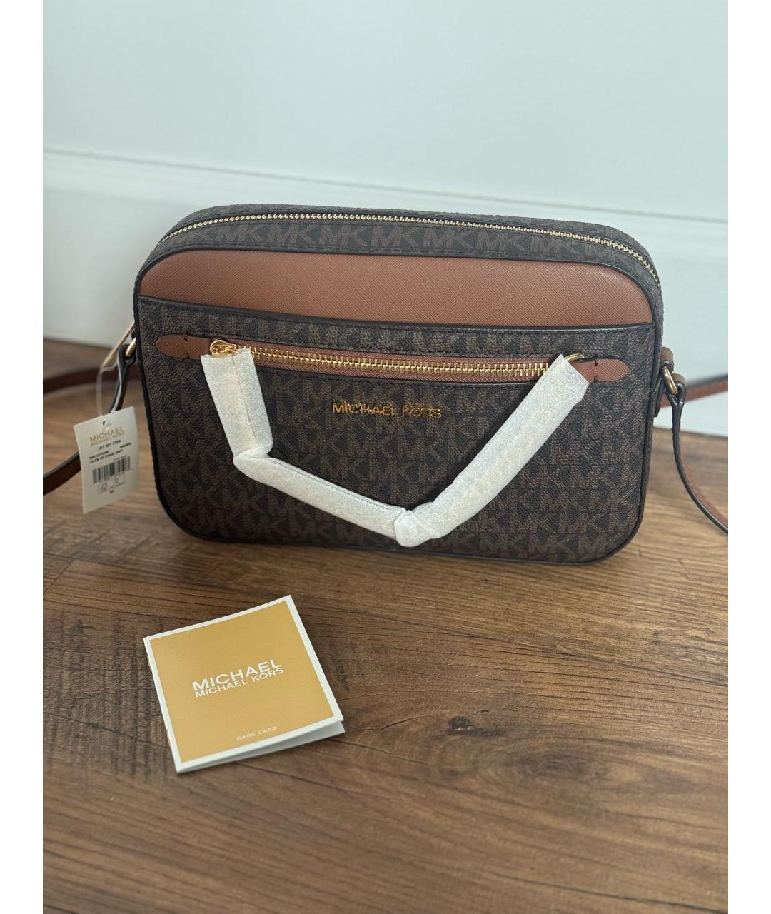 MICHAEL KORS Коричневая сумка через плечо из искусственной кожи, фото 5