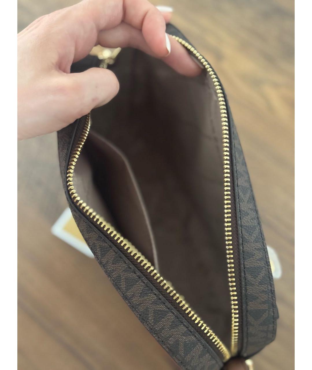 MICHAEL KORS Коричневая сумка через плечо из искусственной кожи, фото 7