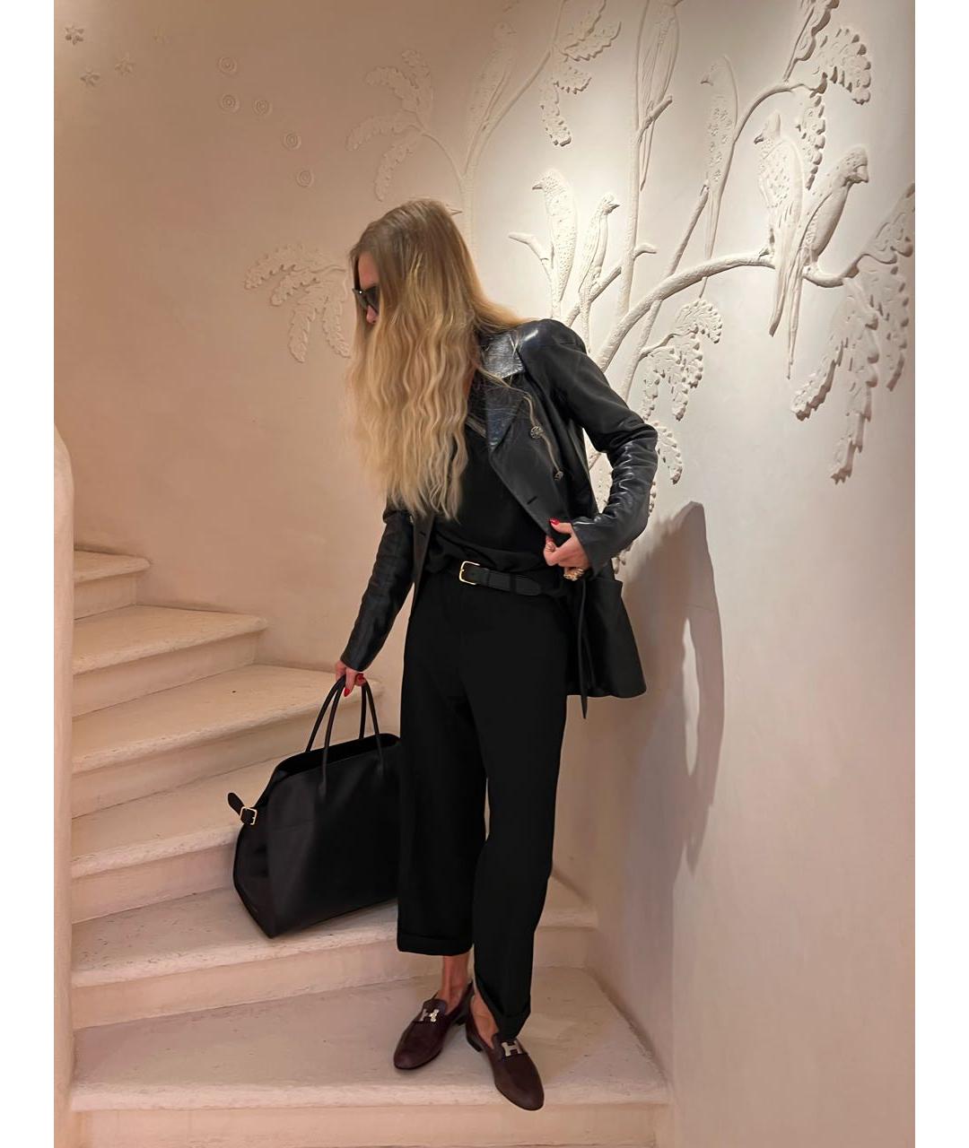 HERMES Бордовые кожаные лоферы, фото 7
