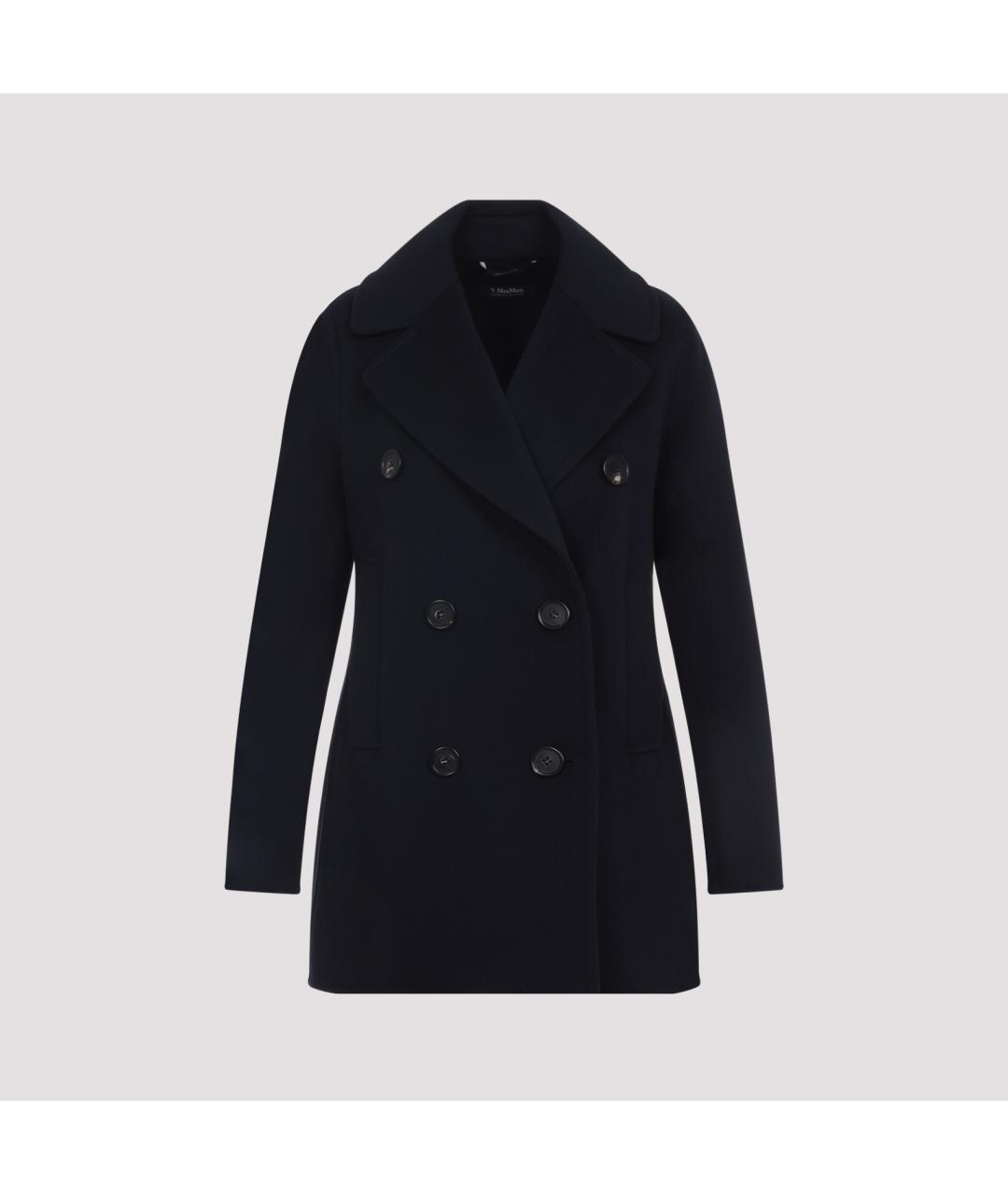 'S MAX MARA Темно-синее шерстяное пальто, фото 3