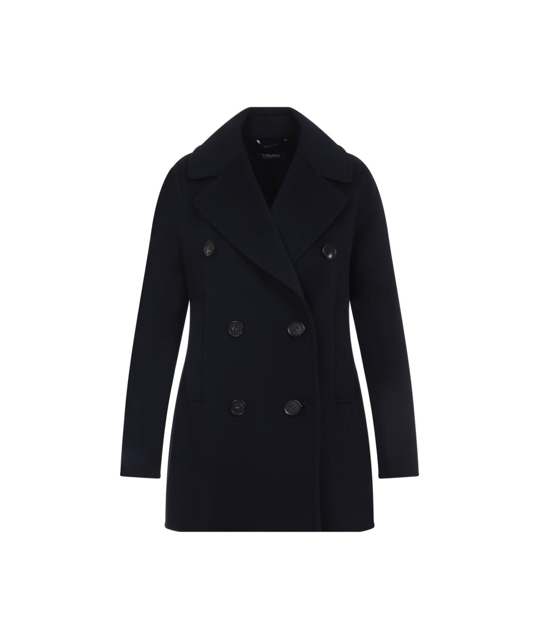 'S MAX MARA Темно-синее шерстяное пальто, фото 1