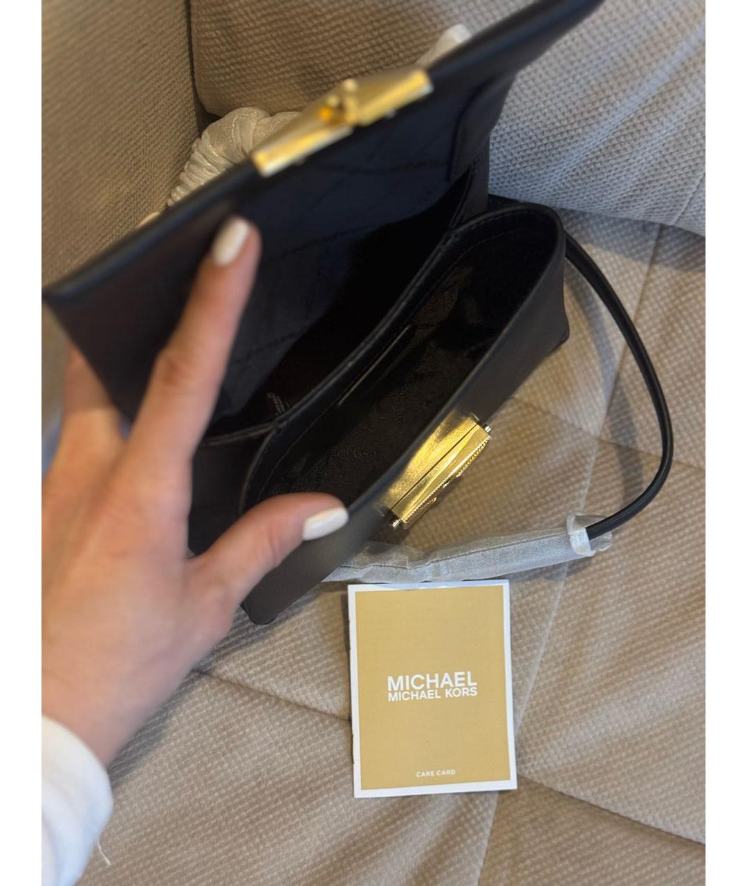 MICHAEL KORS Черная сумка через плечо из искусственной кожи, фото 7