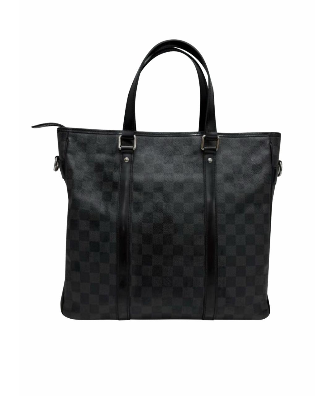 LOUIS VUITTON Антрацитовая кожаная сумка на плечо, фото 1