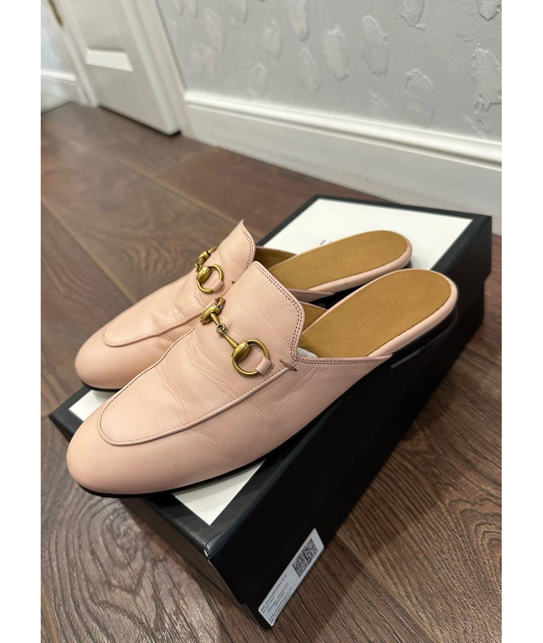 GUCCI Розовые кожаные мюли, фото 4