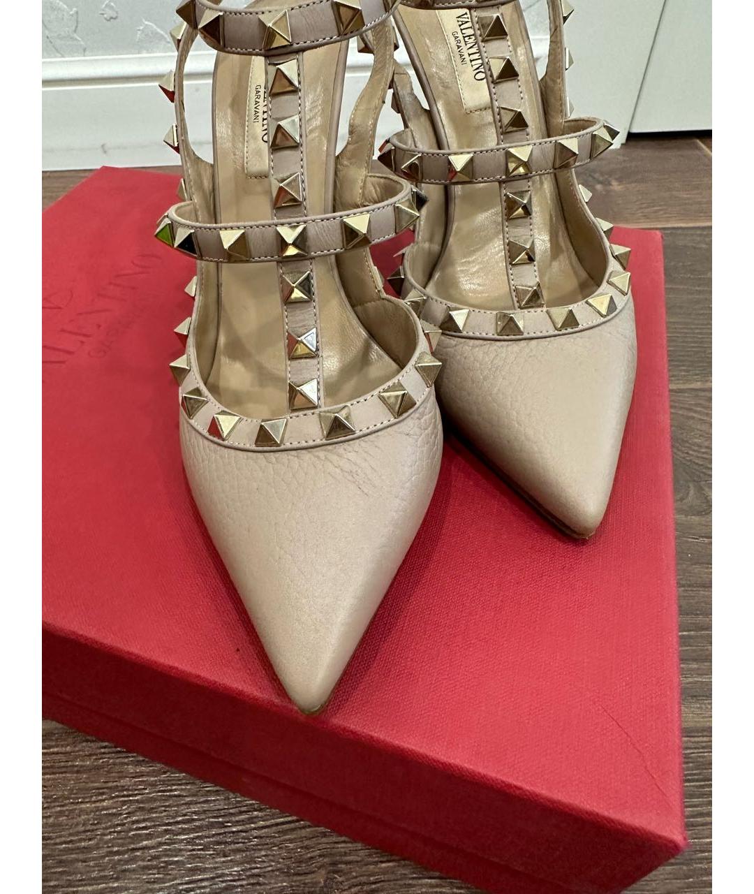 VALENTINO Бежевые кожаные туфли, фото 4