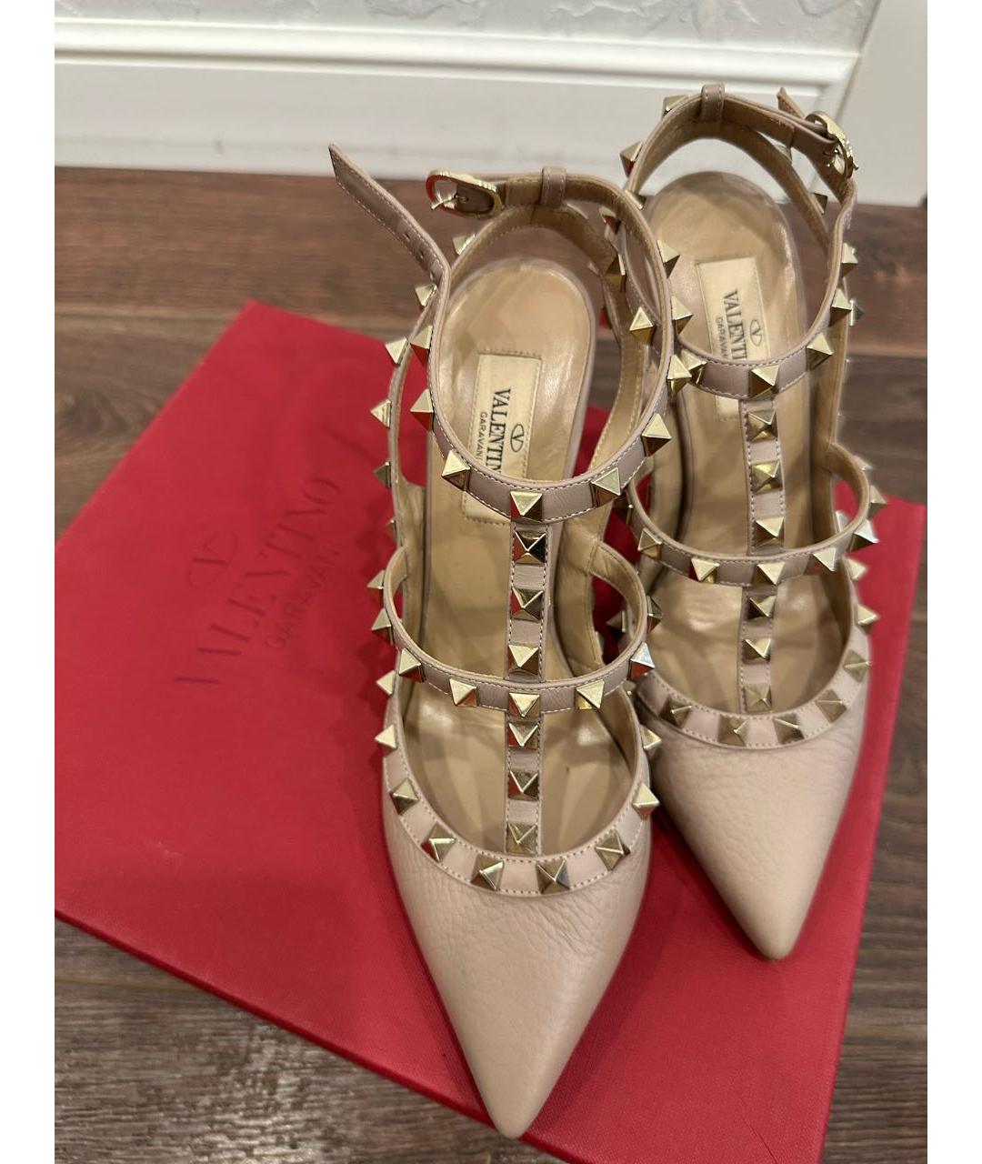 VALENTINO Бежевые кожаные туфли, фото 3
