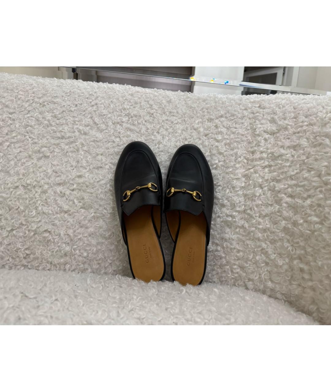GUCCI Черные кожаные сабо, фото 5