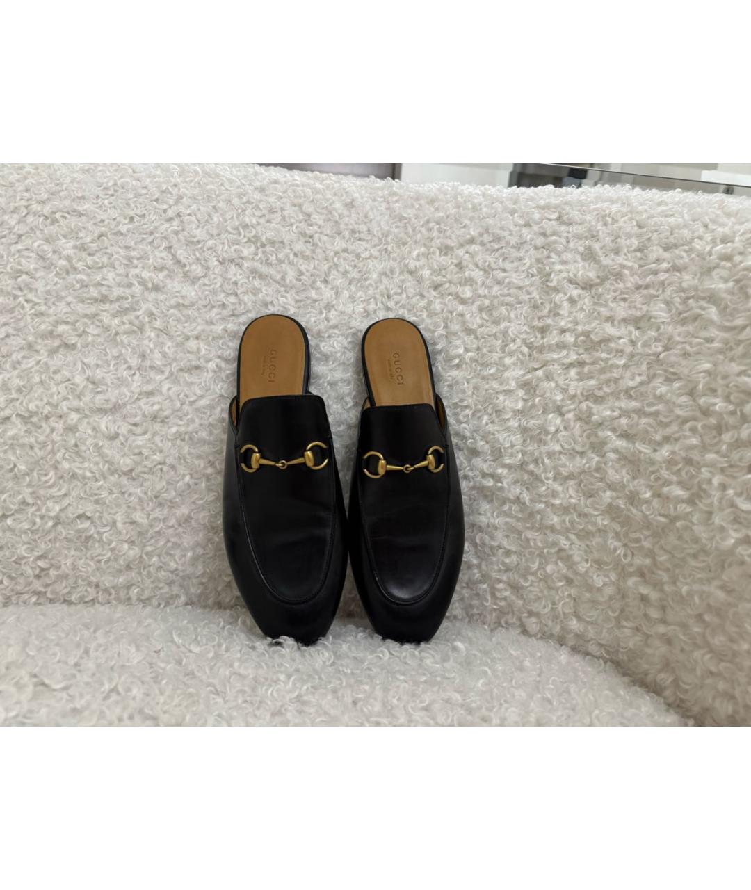 GUCCI Черные кожаные сабо, фото 6