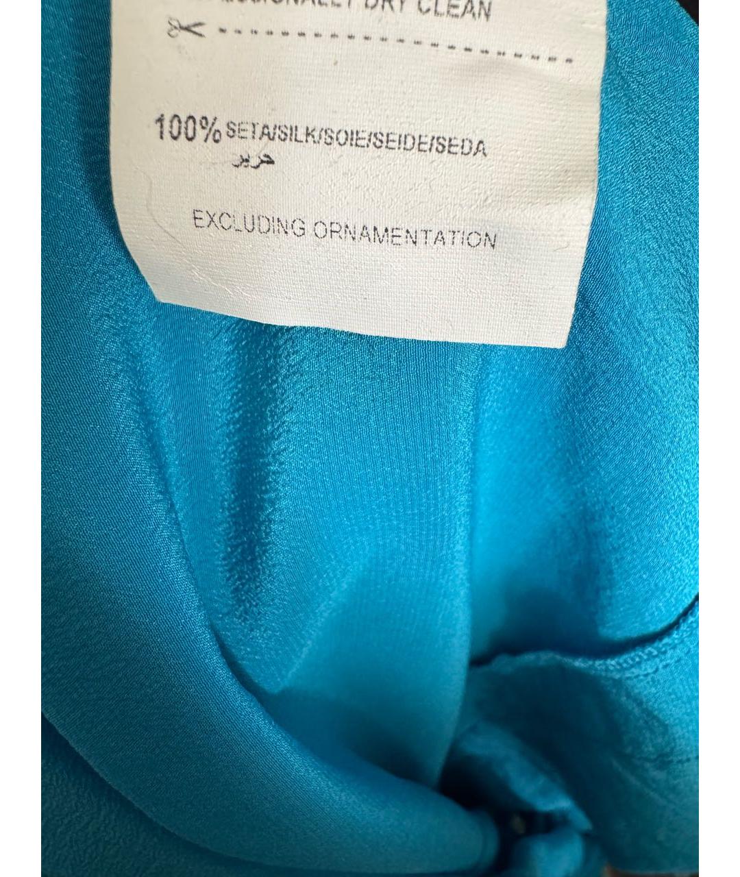 TRUSSARDI Голубая шелковая майка, фото 6