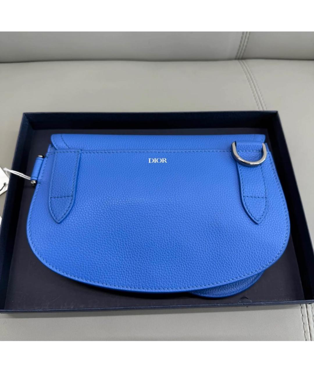 CHRISTIAN DIOR Синяя кожаная сумка на плечо, фото 4
