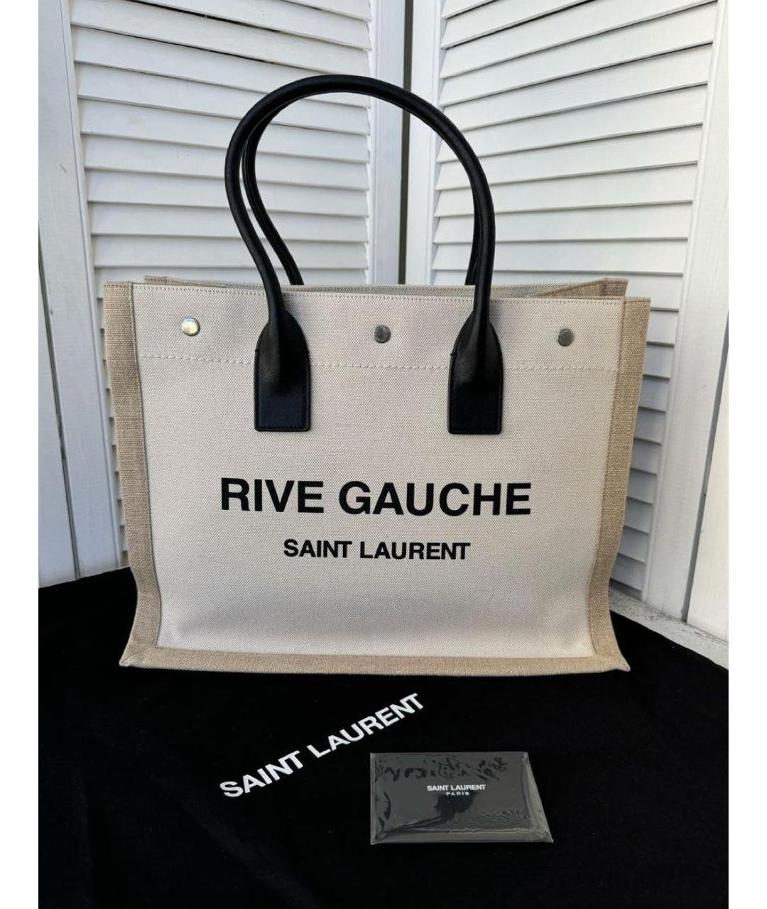 SAINT LAURENT Бежевая сумка тоут, фото 4