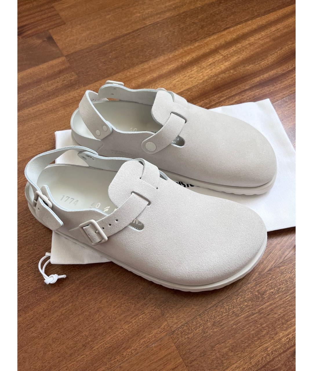 BIRKENSTOCK Бежевые замшевые сандалии, фото 7