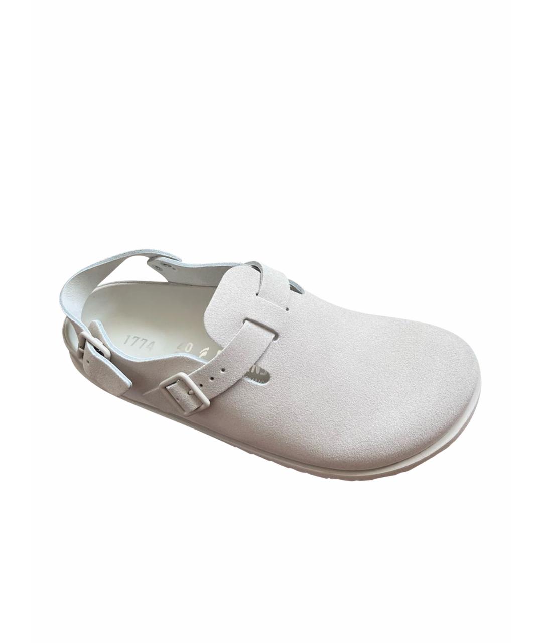 BIRKENSTOCK Бежевые замшевые сандалии, фото 1