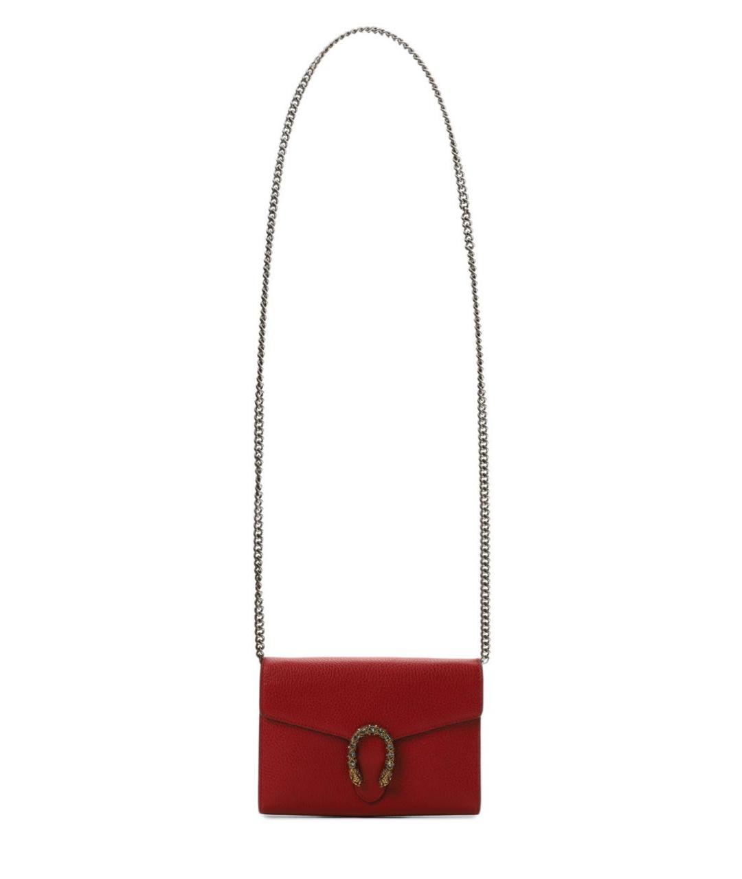 GUCCI Бордовая кожаная сумка через плечо, фото 1